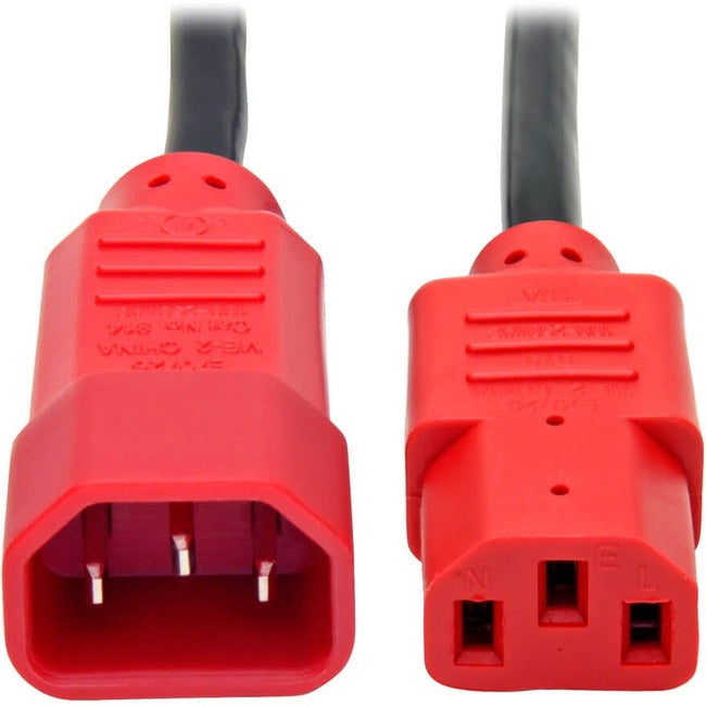 Tripp Lite 4ft Computer Power Cord Extension Cable C14 To C13 Red 10a 18awg