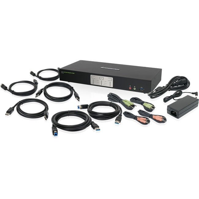 IOGEAR 2-Port 4K Dual View DisplayPort KVMP with USB 3.0 Hub and Audio (TAA)