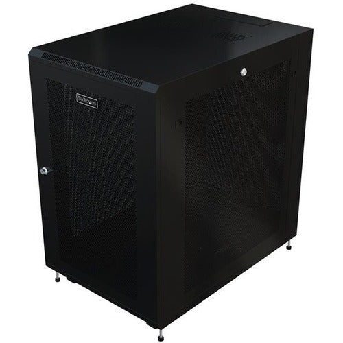 StarTech.com 24U 19" Server Rack Cabinet - 4 Post Adjustable Depth 2-30" Mobile Locking Vented IT/Data Network Enclosure w/Casters & Shelf