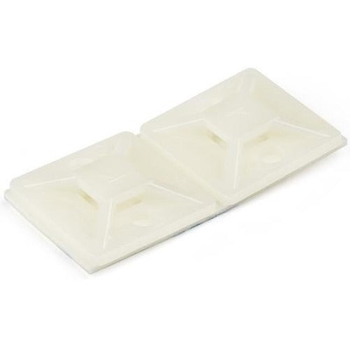 StarTech.com 100 Pack Cable Tie Mounts with Adhesive Tape for 0.18in (4.6mm) Wide Ties - Nylon/Plastic Zip Tie Mounts - 94V-2 Fire & UL