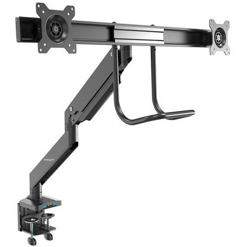 StarTech.com Desk Mount Dual Monitor Arm with USB & Audio - Slim Full Motion Dual Monitor VESA Mount up to 32" Displays - C-Clamp/Grommet