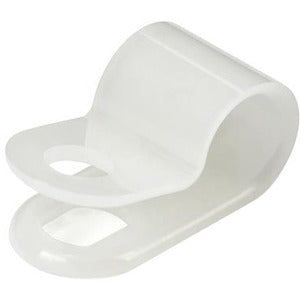 StarTech.com 100 Pack Screw Mount Cable Clamps - Wire Fastener/Holder - R-Type Screw Down Reusable Nylon Clips - UL/94V-2 Rated - Medium