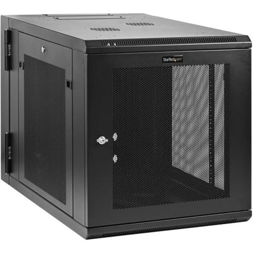 StarTech.com 12U 19" Wall Mount Network Cabinet - 24" Deep Hinged Vented Server Room Enclosure Locking Flexible IT Equipment Rack w/Shelf
