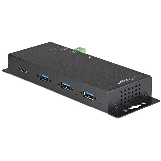 StarTech.com 4 Port USB C Hub 10Gbps - Metal Industrial USB 3.2/3.1 Gen 2 Type-C Hub - 3A/1C - USB-C or USB-A Host - Mountable - ESD/Surge