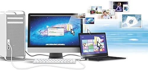 USB 3.0 Wormhole Switch Cable 6ft by j5create | Superspeed File Sharing Adapter for Data Transfer and Keyboard Mouse Multi OS Connector on Windows PC & Mac iOS Laptops, Computers & Tablets