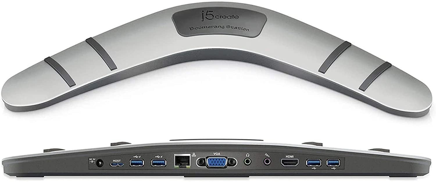 USB 3.0 Boomerang Docking Station by j5create | Full 1080p Resolution | USB 3.0 Host Connection | Gigabit Ethernet | Compatible with Microsoft Windows 7 or Higher and macOS X 10.8 or Later,