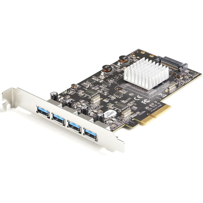 StarTech.com 4-Port USB PCIe Card - 10Gbps USB 3.1/3.2 Gen 2 Type-A PCI Express Expansion Card - 2 Controllers - 4xUSB - Windows/Mac/Linux