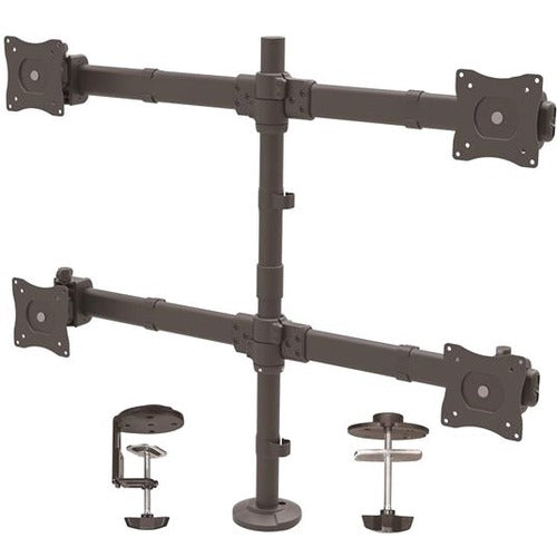 StarTech.com Desk Mount Quad Monitor Arm - 4 VESA Displays up to 27" - Ergonomic Height Adjustable Articulating Pole Mount - Clamp/Grommet