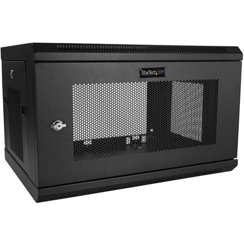 StarTech.com 2 Post 6U 19" Wall Mount Network Cabinet 15" Deep - Locking Vented IT Data Equipment/Switch Rack Enclosure w/Shelf/Hook&Loop