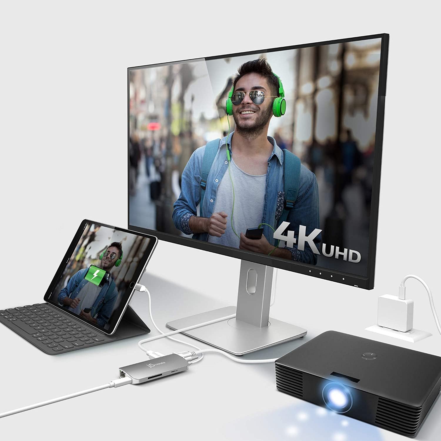 j5create USB-C 10-in-1 MultiPort Adapter | 10-in-1 Docking Port Hub| 4k HDMI/VGA/USB-C 3.1 / USB 3.0 / Ethernet/SD/microSD | Compatible with USB C Devices