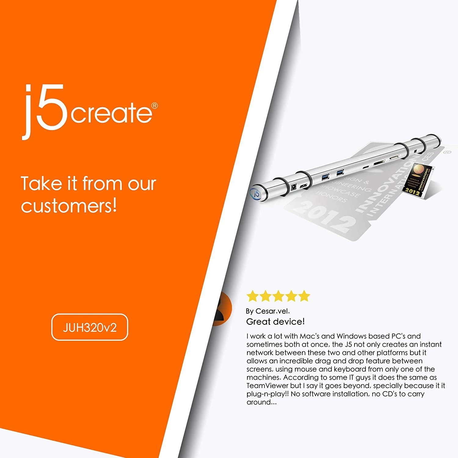 j5create USB 3.0 Wormhole Docking Station- USB 3.0 5 Gbps | SD/MMC, MicroSD, Memory Stick| AC 100-240V, 50-60 Hz | Windows to Mac/Mac to Mac/Windows to Windows