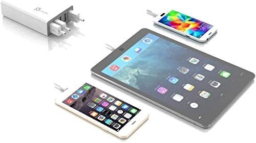 j5create Accessory Bundle - JUP10 Quick Charge AC Power Adapter and JUP50 40W 5 Port USB Charger