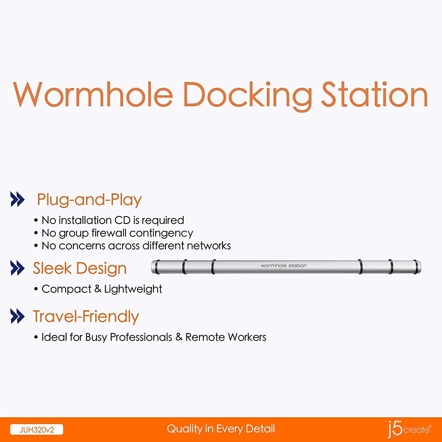 j5create USB 3.0 Wormhole Docking Station- USB 3.0 5 Gbps | SD/MMC, MicroSD, Memory Stick| AC 100-240V, 50-60 Hz | Windows to Mac/Mac to Mac/Windows to Windows