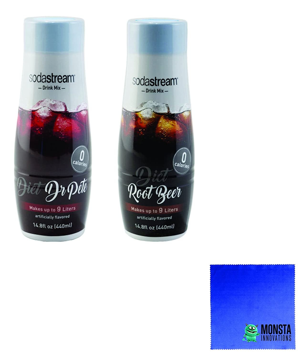 SodaStream 14.8 fl Diet Dr Pete & Diet Root Beer Combo - Twin Pack Value Bundle