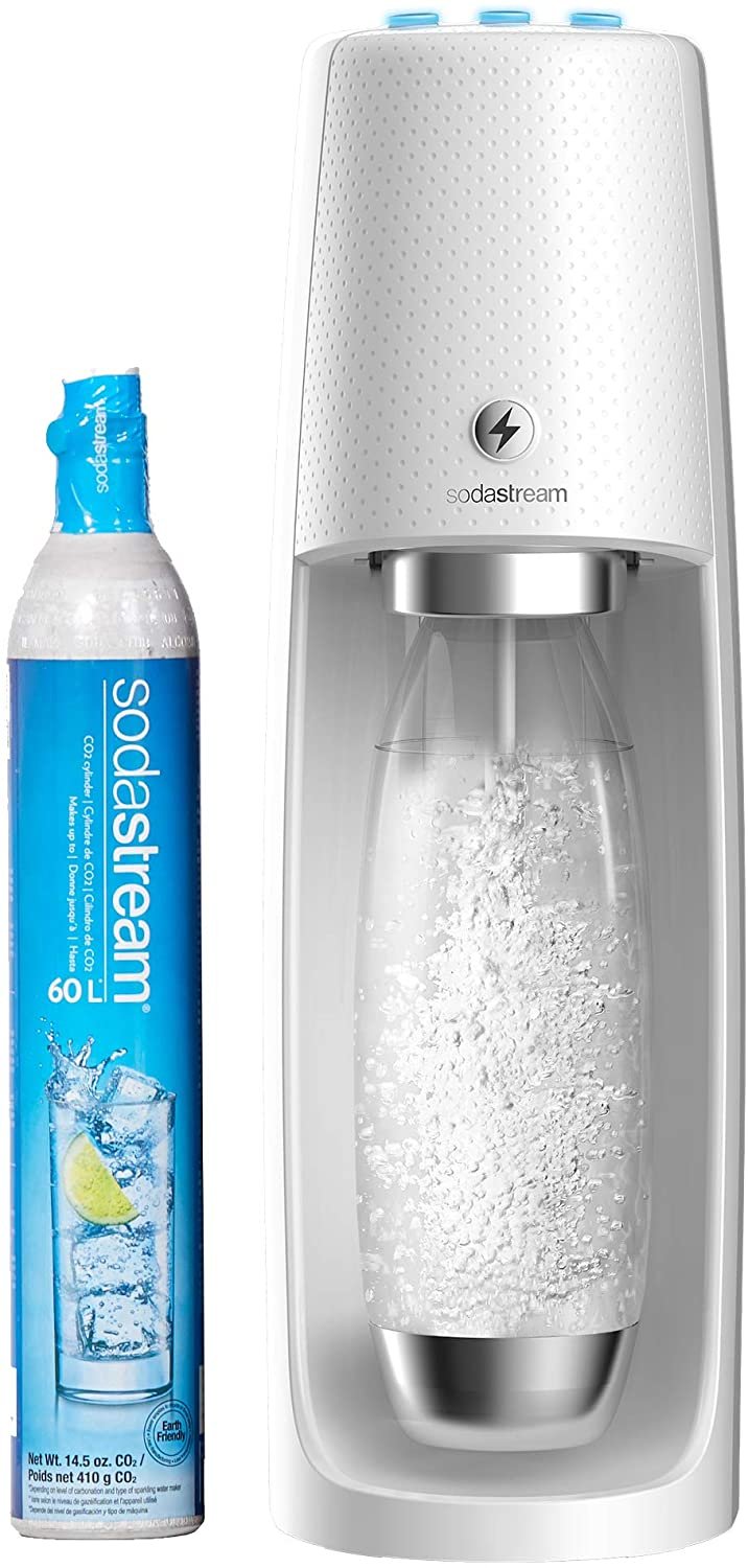 SodaStream Fizzi One Touch Sparkling Water Maker (Black) with CO2 and BPA free Bottle