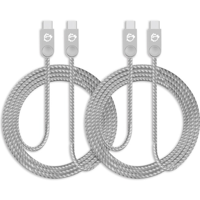 Siig, Inc. Zinc Alloy Usb-c To Usb-c Charging & Sync Braided Cable - 3.3ft, 2-pack