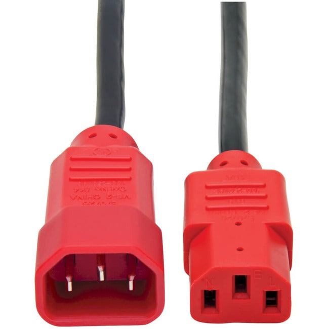 Tripp Lite 4ft Computer Power Cord Extension Cable C14 To C13 Red 10a 18awg