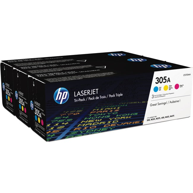 HP 305A CYM Original Toner Cartridge - Tri-pack