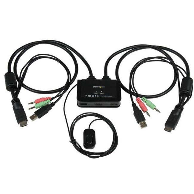 StarTech.com 2 Port USB HDMI Cable KVM Switch with Audio and Remote Switch - USB Powered