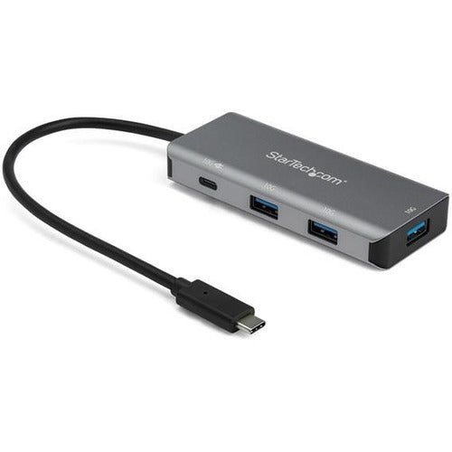 StarTech.com 4-Port USB-C Hub 10 Gbps with Power Delivery & 9.8" Attached Host Cable - 3x USB-A & 1x USB-C (HB31C3A1CPD3)