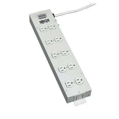 Tripp Lite 10 Outlet Home & Office Power Strip, 15ft Cord With 5-15p Plug, Light
