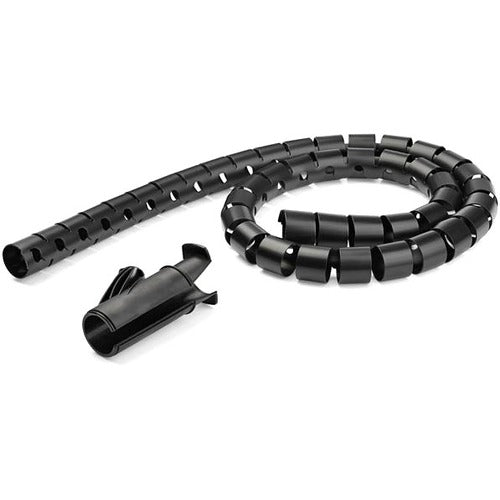 1.5m / 4.9ft Cable Management Sleeve - Spiral - 25mm / 1" Diameter - W/ Cable Loading Tool - Expandable Coiled Cord Organizer