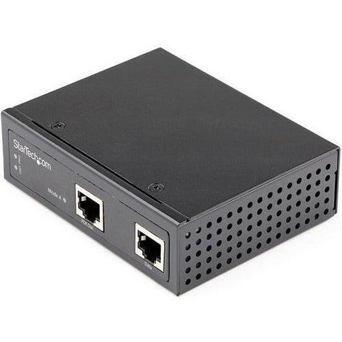 StarTech.com Industrial Gigabit Ethernet PoE Injector 30W 802.3at PoE+ Midspan 48V-56VDC Power Over Ethernet Injector Adapter -40C to +75C