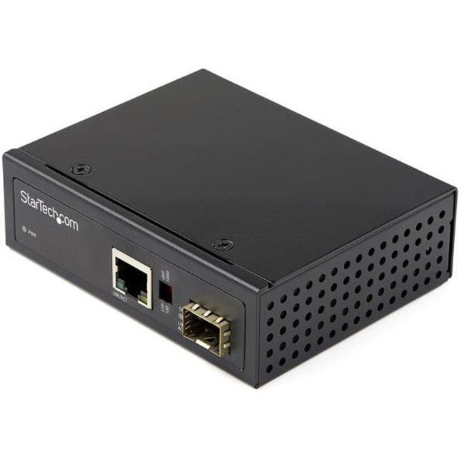 StarTech.com Industrial Fiber to Ethernet Media Converter - 1Gbps SFP to RJ45/CAT6 - SM/MM Fiber to Copper Gigabit Network IP-30 12V Input