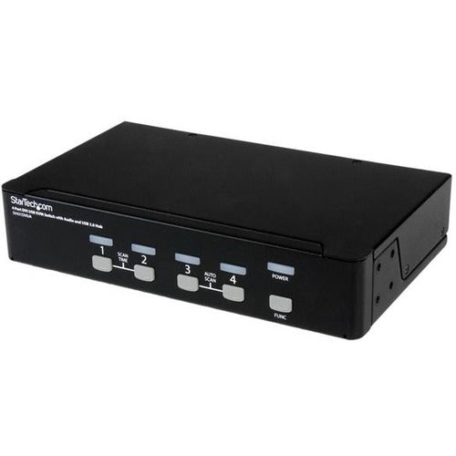 StarTech.com 4 Port DVI + USB KVM Switch with Audio - KVM switch - USB 2.0 Hub - 2 ports - 1 local user - 1U