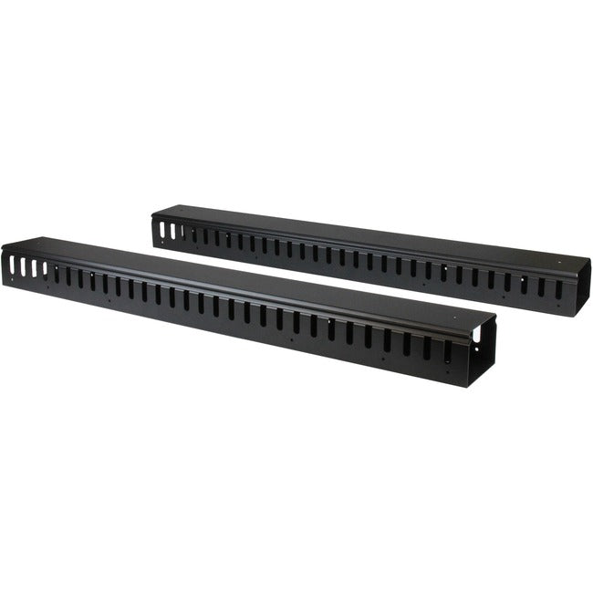 StarTech.com Vertical Cable Organizer with Finger Ducts - Vertical Cable Management Panel - Rack-Mount Cable Raceway - 0U - 6 ft.