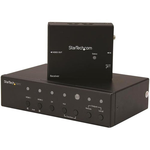 StarTech.com Multi-Input HDBaseT Extender with Built-in Switch - DisplayPort VGA and HDMI Over CAT5 or CAT6 - Up to 4K - up to 230 ft