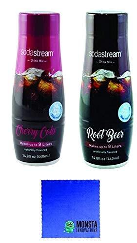 SodaStream 14.8 fl Ounce Cherry Cola and Root Beer Syrup- Twin Pack Value Bundle