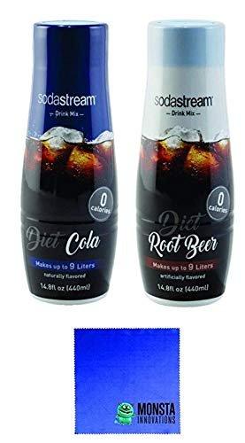 SodaStream 14.8 fl Ounce Diet Cola and Diet Root Beer Syrup- Twin Pack Value Bundle