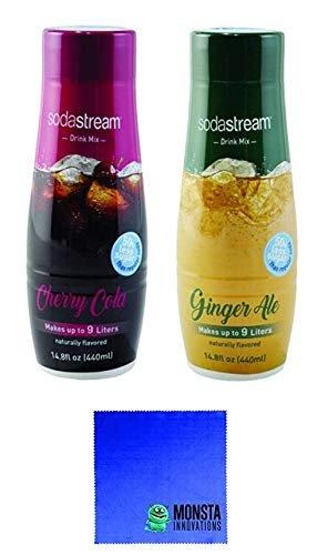 SodaStream 14.8 fl Ounce Cherry Cola and Ginger Ale Syrup- Twin Pack Value Bundle