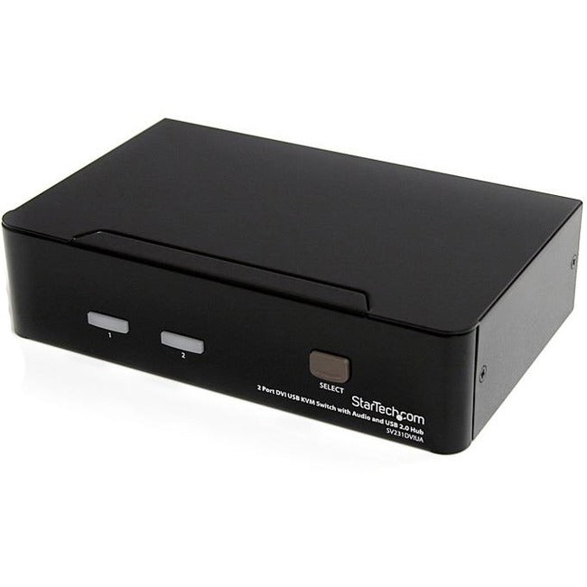 StarTech.com 2 Port DVI + USB KVM Switch with Audio - KVM switch - USB 2.0 Hub - 2 ports - 1 local user - 1U