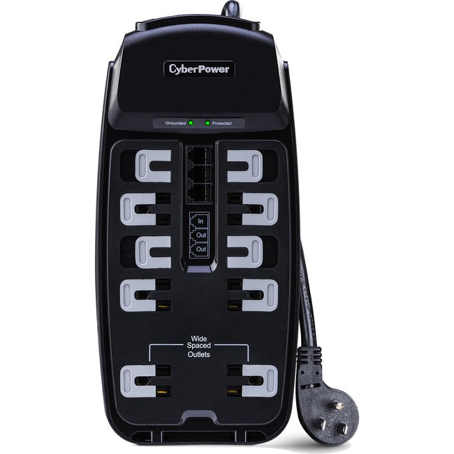 CSP1008T Professional 10-Outlets Surge Suppressor 8FT Cord and TEL - Plain Brown Boxes