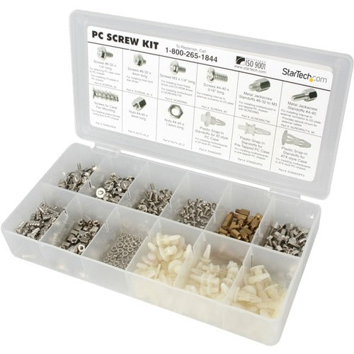 StarTech.com Deluxe Assortment PC Screw Kit - Screw Nuts and Standoffs - Assortment Of 12 Common PC Case Screws - Screw kit