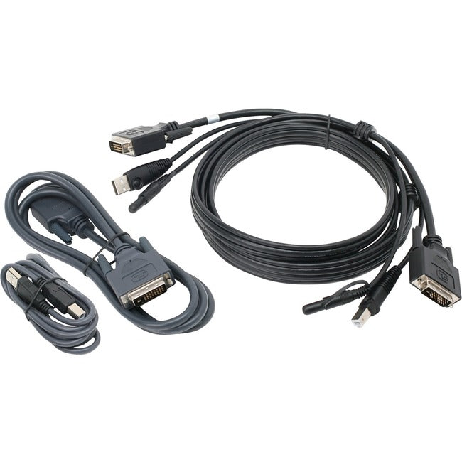 IOGEAR 10 ft. Dual View DVI, USB KVM Cable Kit with Audio (TAA)