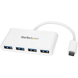 StarTech.com 4 Port USB C Hub - USB-C to 4x USB-A - USB 3.0 Hub - Bus Powered - White - USB C to USB Hub - USB Multiport Adapter