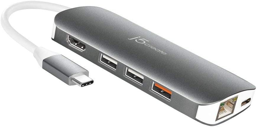 j5create USB-C 10-in-1 MultiPort Adapter | 10-in-1 Docking Port Hub| 4k HDMI/VGA/USB-C 3.1 / USB 3.0 / Ethernet/SD/microSD | Compatible with USB C Devices