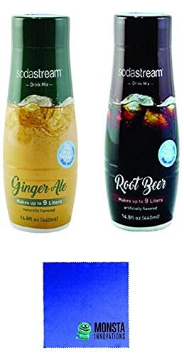 SodaStream 14.8 fl Ginger Ale and Root Beer Soda Syrup- Twin Pack Value Bundle