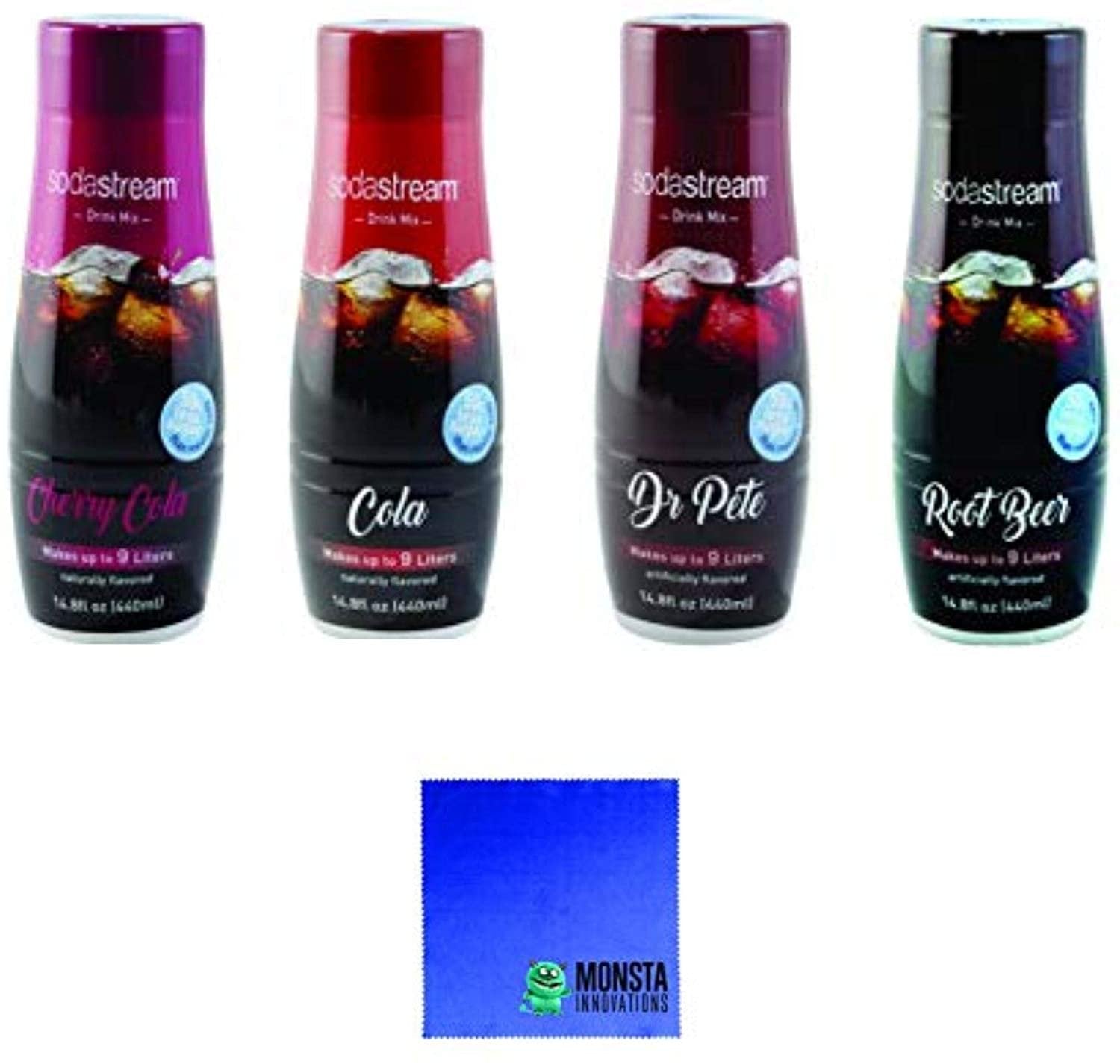SodaStream 14.8 fl Ounce - Variety Pack - Cherry Cola, Root Beer, Cola, Dr Pete