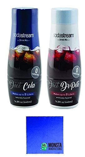 SodaStream 14.8 fl Ounce Diet Cola and Diet Dr. Pete Syrup- Twin Pack Value Bundle