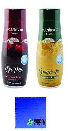 SodaStream 14.8 fl Ginger Ale and Dr Pete Syrup - Twin Pack Value Bundle