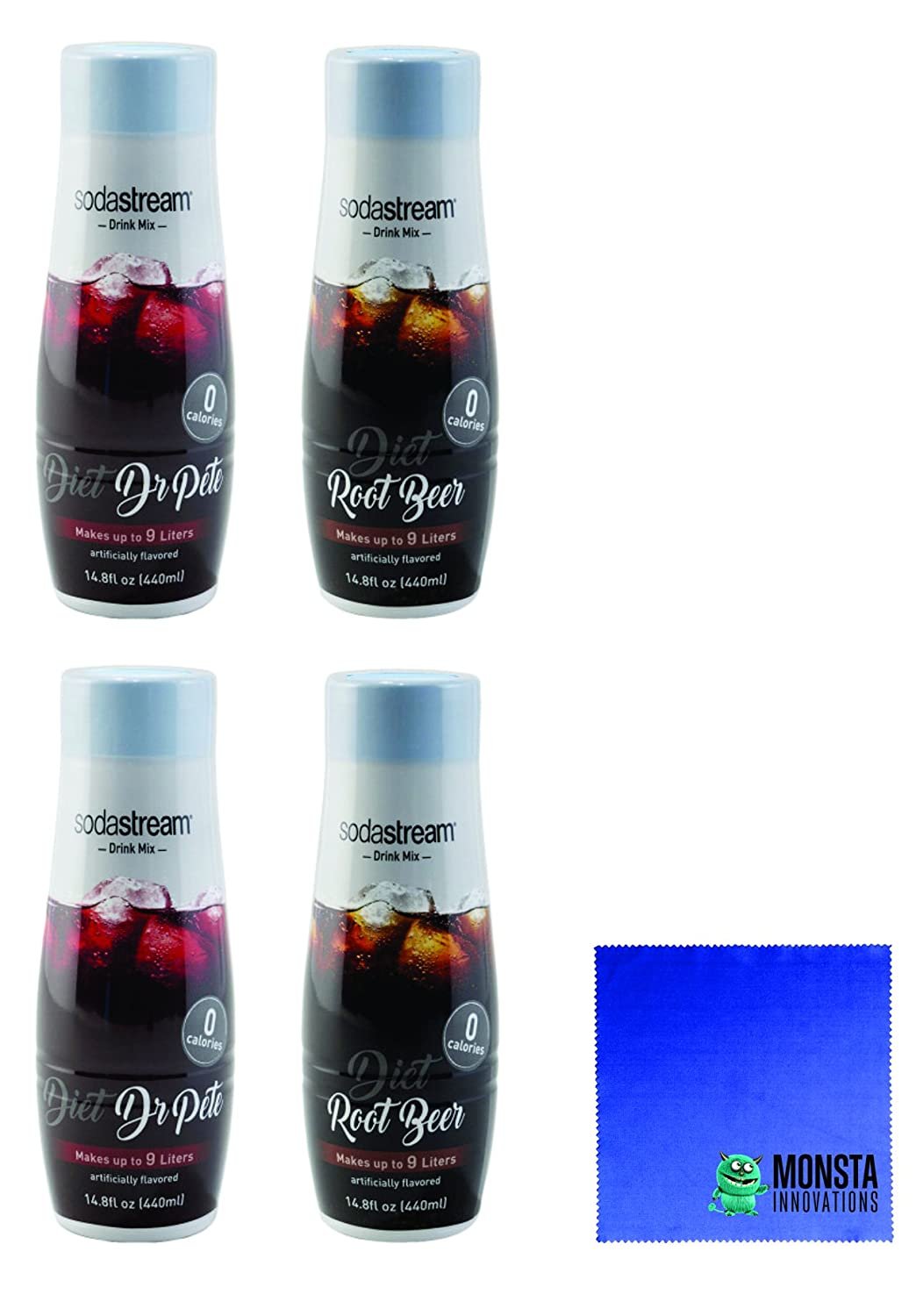 SodaStream 14.8 fl Diet Soda Value Bundle - 4 Pack - Diet Root Beer and Diet Dr Pete