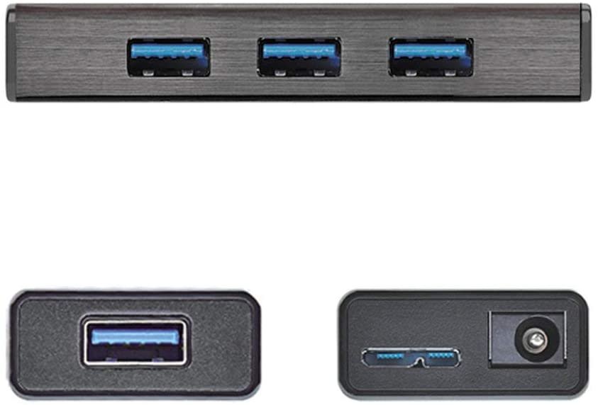 j5createU SB 3.0 Multi-Adapter Gigabit Ethernet/ 3-Port USB 3.0 HUB JUH470 Compatible with MacBook/MacBook Pro/Windows/Computers with USB-C Port (Black)