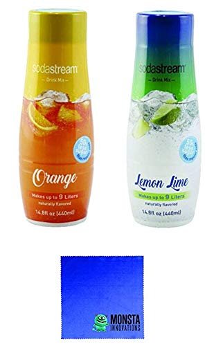 SodaStream 14.8 fl Lemon Lime and Orange Soda - Twin Pack Value Bundle